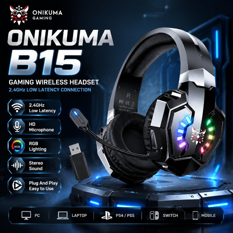 Gaming Console In Amazon - Игровая гарнитура ONIKUMA B15, беспроводные наушники