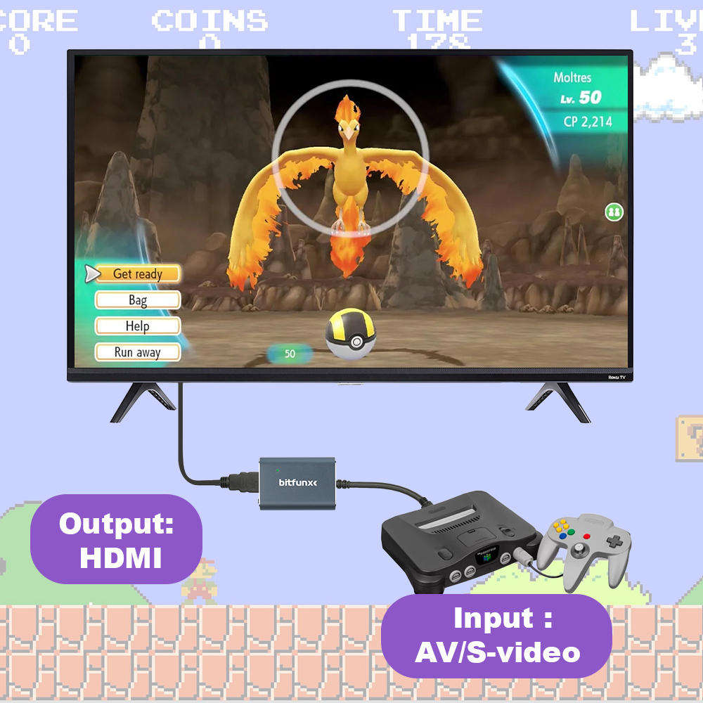 Адаптер Bitfunx 720P Svideo/AV – обзор и цена Gaming Console For Tv
